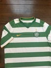 Nike Jersey Mens Xl Green Striped Fc Celtic Football Club Soccer Active Clover