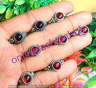 Antique Garnet Gemstone Rings 925 Sterling Silver Plated Wholesale Ring Lot