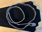Vintage Native American Navajo Black Leather And Sterling Silver Concho Belt