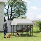 Dog Cage Crate Pet Kennel House Metal Playpen Patio Shelter W roof