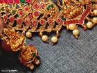 Jaywar Temple Lakshmi Necklace Set Ruby Green Bridal Ethnic Jewelry