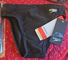 Nwt Speedo Endurance Black Men s Swim Brief Size 26   Silicone Long Hair Cap 