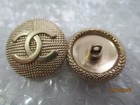 Lot Of Two  22 Mm Designer Cc Button Matte Gold Tone Chanel 2 Buttons