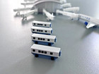 1 400 Model Airport Accessories - 4 Piece Dulles Airport Mobile Lounge Set