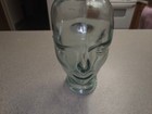 Vintage 11 5    Clear Glass Head With Green Blue Tint  Wig-hat Mannequin Display 