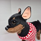 Cu-mate Miniature Pinscher Black Tan Chihuahua Dog Plush Stuffed 10  X 12 