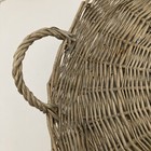 Vtg Antique Large 22    Round Wicker Rattan Basket Woven Flat Foraging Drying Boho