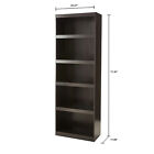 71  5-shelf Wood Bookcase Home Display Storage Shelving Wide Bookshelf Espresso