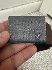 Y2k American Eagle Men   s Dark Brown Genuine Leather Belt Silver Buckle Size 38