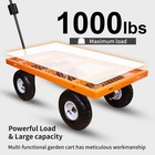 1000 Lbs Metal Garden Cart  Heavy Duty Garden Wagon removable Steel Mesh Sides