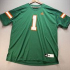 Adidas Football Jersey Miami Hurricanes Style  1 Regular Fit 2xl Green Mesh Ncaa