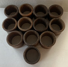 Set Of 12 Vintage Dark Wooden Round Napkin Rings Holders 1 25  X 1 5 