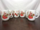 Vintage Nos Strawberry Shortcake Hocking Milk Glass Mug Coffee Cup Set Discount