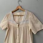 Vintage 90s Kmart Seersucker Nightgown House Coat Small Smock Snap Cottagecore