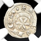 France Provence  Raymond V-vii  1148-1249 Silver Denier  Ngc Au53  Crusader Coin