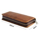 Handmade Cowhide Leather Pen Pencil Zipper Case Stationery Box Pouch Storage Bag