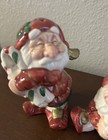 Fitz And Floyd 1990 Old World Christmas Santa Elves Salt   Pepper Shakers New