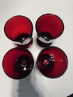Set Of  4 Vintage Anchor Hocking Royal Ruby Red Footed Tumblers 5    Glasses