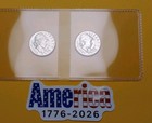 2026 P d Dimes Dual Date 1776-2026  2  Coin Set From Obw Rolls In A Plastic Flip