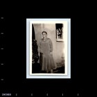 Old Vintage Photo Solo Older Woman In Dress Glasses By House Antique Photograph