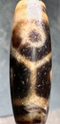 Tibetan Old Agate 4 Eye Dzi Bead  Turtle Motif  Phantom Eyes  Translucent          