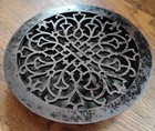 Antique Cast Iron Ornate Victorian Round Floor Heat Vent  14  Patented 1875