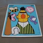 Vintage 1973 Playskool Sesame Street Bert s  b  Wooden Peg Puzzle 11 Piece Usa