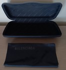 New Balenciaga Italy Sunglasses Eyeglasses Large Black Hard Case   Cloth