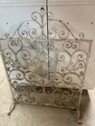 Antique Vintage Fireplace Screen Single Panel Cast Iron Fire Screen