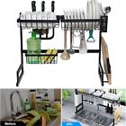 Dish Drying Rack Kitchen Storage Shelf Over Sink 2-tier Stainless Steel Cutlery