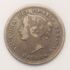 Canada 1858 Five Cent Canadian Coin Queen Victoria 925 Silver Rare 