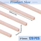 120pcs Balsa Wood Sticks 1 8 X X 12 Inches  12    X 1 8    X
