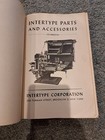 Intertype Parts And Accessories 1952 Catalog Printing