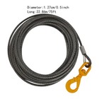 Winch Cable Carbon Steel 1 2 X 75 Ft 17637 Lbs Self Locking Hook For Suv Truck