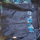 Cachet Overbust Floral Brocade Bustier Corset S Black blue green Boned