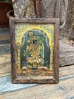 Vintage Old Rare Lithograph Print Of Hindu God Shrinathji Religious Frame