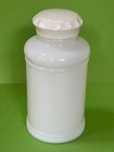 Vintage White Milk Glass Apothecary Bottle Jar Threaded Cap Pharmacy Medicine 5 