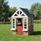 Outdoor Kids Cedar Wooden Playhouse Cottage W  Kitchen Play Set - Free Shipping