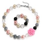 Cute Chunky Bubblegum Necklace   Bracelet Set For Girls - Rainbow Amulet Gift