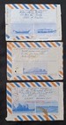 Qatar Early Vintage 3 Different Postal Used Aerogramme Cover To Pakistan 