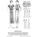 Past Patterns 6957 - 1930s Dress With Vest Front Sewing Pattern Bust Size 36 