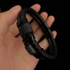 Genuine Leather Magnetic Fashion Stainless Steel Multi Strands Men Bracelet Gift