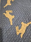 Vintage Handmade Applique Rabbit Baby Quilt Crib Blanket Blue  Antique