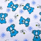 Blue Teddy Bear Baby Bird Star Cotton Flannel Fabric By The Yard 45  Wide Soft