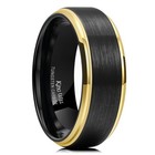 Men s Tungsten Carbide Wedding Band  Two-tone Matte Finish  Comfort Fit  Anniver