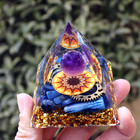3pcs Natural Amethyst Crystal Stone Pyramid Chakra Healing Energy Crystal Tower