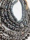 Authentic Antique Black Skunk Venetian Eye Trade Beads 365pc 10-14mm