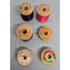 Vintage Belding Corticelli Coats Clarks Wooden Spools Pure Silk Thread Lot 6pc