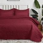 3 Piece Luxury Quilted Bedspread Set Coverlet Lightweight Reversible All Season