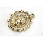 Miraculous Mary   Serenity Praying Hands Vintage Gold Tone Medal Pendant Germany
